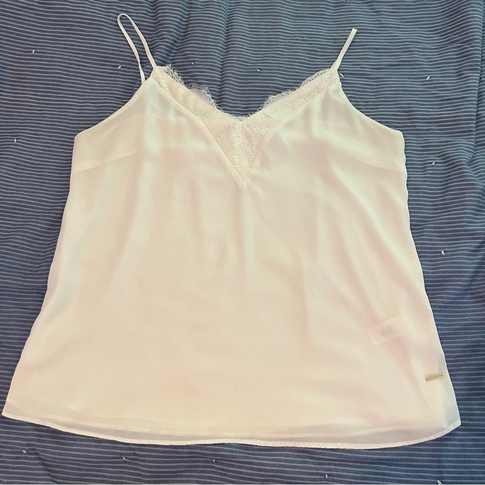 White eyelash lace camisole